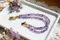 超光紫水晶切割珠雙環手鍊4mm