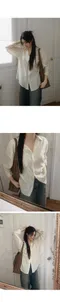 Slowand－絲質透視長袖襯衫：6color