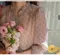 【預購】正韓 春系古典花卉精緻款百褶雪紡長洋裝