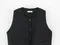 LINENNE－hoody 2way padding vest (black)：壓扣式連帽背心