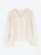 LINENNE－jerry lace blouse (light beige)：蕾絲雕花襯衫