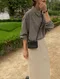 LINENNE－french slit skirt (2color)：法式後開衩中長裙/品牌自訂款