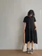 親子款-日系純色不規則裙襬洋裝