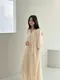 【預購】正韓 V領蕾絲超優雅長洋裝