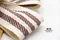 亞麻條紋風蝴蝶結 (K1352/Linen Striped Style Butterfly Bow) ｜手作｜布置｜織帶｜緞帶用途