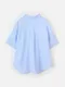 LINENNE品牌自訂款－milky half over shirt (soft blue/stripe)