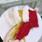 毛球護耳連帽圍巾 （紅/粉/米）