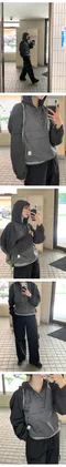98doci made－OAT/Kangaroo Nylon Anorak拼接風衣上衣外套：Charcoal black深灰色