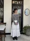 LINENNE－punching lace banding skirt (ivory)：簍空蕾絲鬆緊長裙