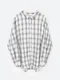 LINENNE品牌自訂款－merci check over shirt (light gray)：灰色格紋襯衫