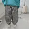 春款-男女童棋盤格束口棉褲