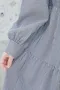 野餐格子 花邊荷葉翻領洋裝＿(2色:黑/藍)