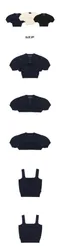 【23SS】 Romantic Crown 兩件式短版造型上衣 (深藍)