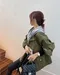【預購】正韓 時尚個性拼接灰帽造型軍裝外套