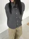 【26FW】韓國 細密格紋短版長袖襯衫(3色)