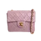 CHANEL Vintage | 紫色金釦方胖子17cm 斜背包