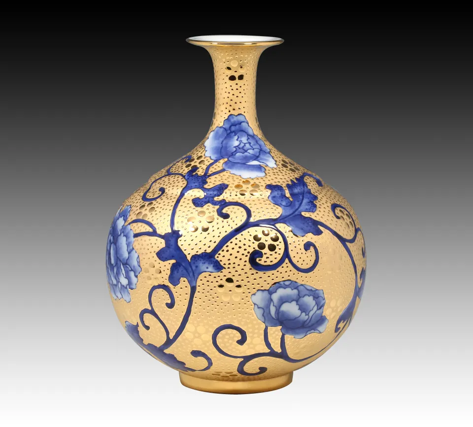 花瓶　TAI-HWA 保管品 POTTERY 台華窯　青花シリーズ