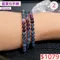 🌸貞緣水晶飾品🌸AB044三圈藍寶石手鍊5+mm/三圈