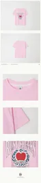 RONRON－ROSY CHEEKS HEART LAUREL BASIC FIT T SHIRT：2color