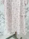 法式優雅枝葉 弧形層疊裙襬洋裝＿附腰帶（2色：藍花/粉花）