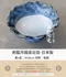 刷藍月圓高台皿-日本製