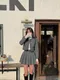 財閥小千金-韓國復古格子外套(有墊肩)+韓國復古格子百褶褲裙 套裝(可單買)