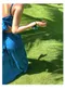 L76滿滿夏天活力感～碎花藍色吊帶連身裙