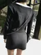 ✈定格浪漫-韓國小香風V領針織外套(有墊肩)+針織包臀裙