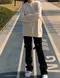 【Nineteen Official】美式高街 綁帶設計 微喇叭寬鬆 直筒牛子褲