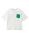 【23SS】 Recyancle 不規則線條口袋短袖上衣 (白)