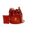 CHANEL Vintage | 紅色大LOGO mini水桶包 斜背包