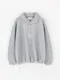 LINENNE－cloud string fleece (gray)：毛絨鈕釦上衣/品牌自訂款
