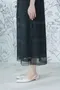 黑色棉TeeＸ細褶壓紋裙擺洋裝