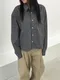 【26FW】韓國 細密格紋短版長袖襯衫(3色)