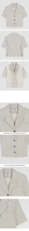 SALE／Slowand made－直條紋短袖夾克：小墊肩造型