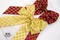閃耀慶典蝴蝶結(Sparkling Festive Bow)｜金黃色｜酒紅色｜新年｜裝飾｜緞帶用途｜春節｜優雅｜格子