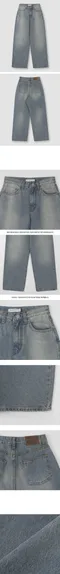 Slowand made－復古中藍刷色寬鬆牛仔褲：4size（有加長版本）