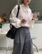 LINENNE－basic cotton wide pants (2color)：造型細褶寬褲