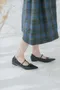 優雅蝴蝶結 T字瑪莉珍鞋＿（3色：黑）(35～39)