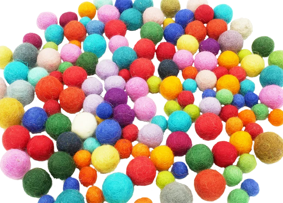 不選色羊毛氈彩球