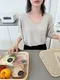LINENNE －plain linen U neck tee (3color) ：亞麻短tee