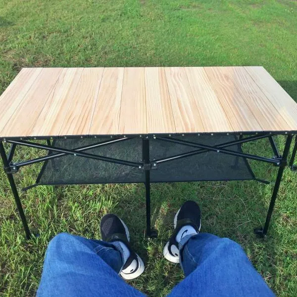 【佳貫】Wood系列 實木折疊收納桌-長方形款 蛋捲桌 木頭桌