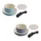 日本 IRIS 馬卡龍陶瓷塗層鍋具3件組 -贈鍋墊.阿浪粉