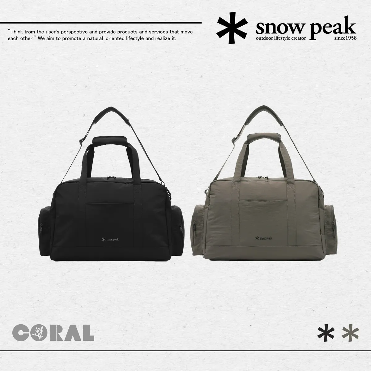 SNOW PEAK Dual Tech Utility Tote Bag 雙科技輕量尼龍行李袋S25SUFTB38