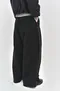 Wide-Leg Pleated Raw-Edge Trousers