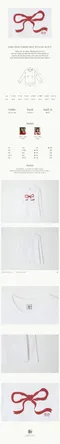 RONRON－EMBO HEART RIBBON BASIC FIT LONG SLEEVE：蝴蝶結長袖T