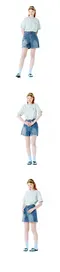 【22SS】 Clotty 小棉花logo條紋短袖tee（淺藍）