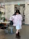 LINENNE－clean cotton skirt (white)：針褶設計膝上裙