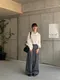 LINENNE－basic cotton wide pants (2color)：造型細褶寬褲