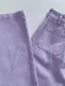 PP55香芋紫俏皮小口袋高腰牛仔褲